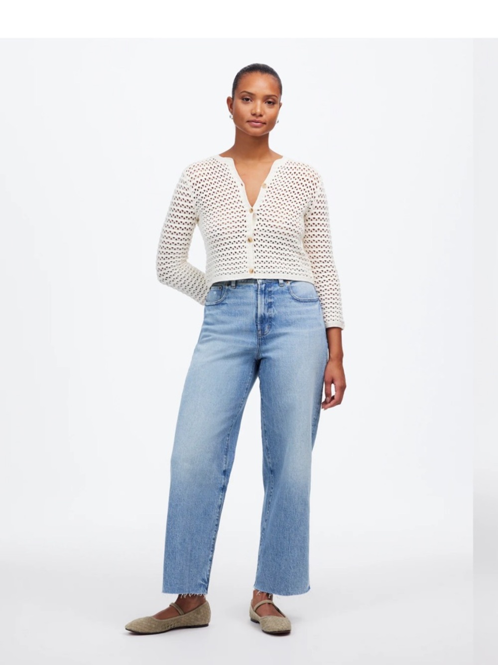 Madewell Curvy Perfect Vintage Wide-Leg Crop Jean Hallstead Wash - Picture 2 of 13
